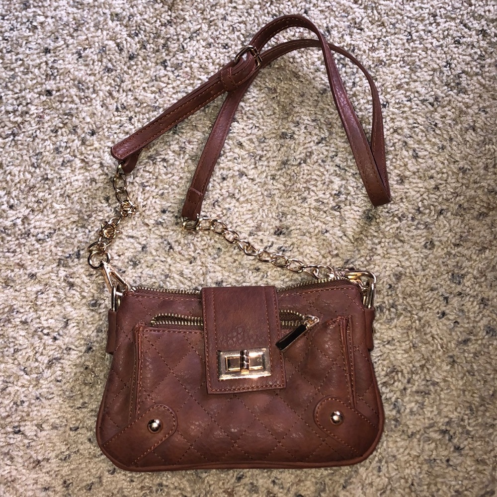 Brown and gold Charming Charlie cross purse